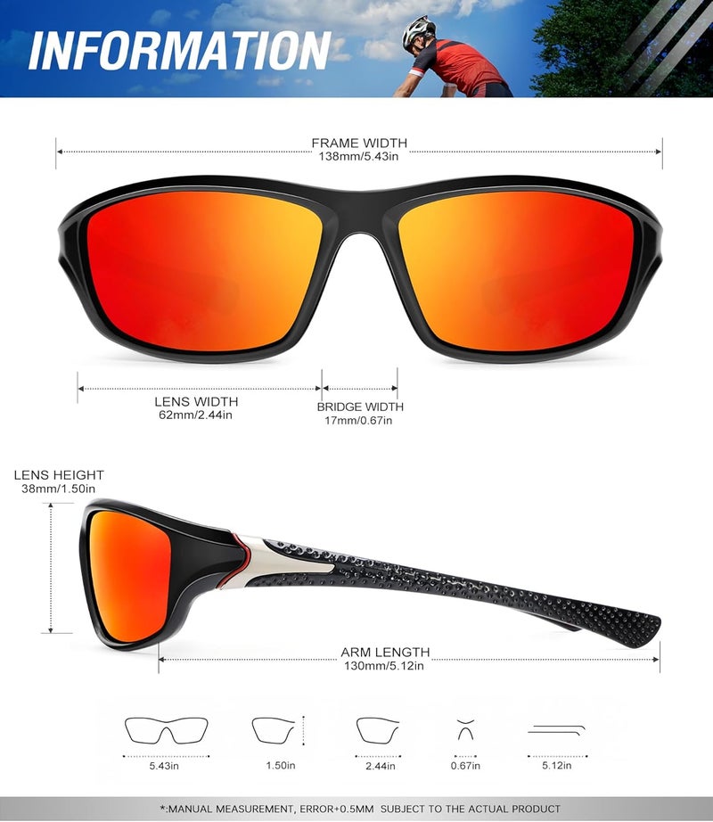 OUKEMAX Polarized Sunglasses Men, Sports Sun Glasses Womens UV400 Protection for Fishing Running Driving - Image 3
